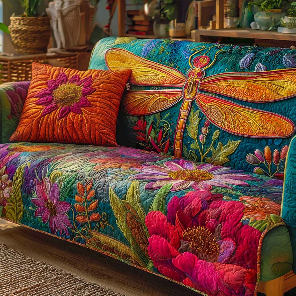 Blossom Symphony Dragonfly V2 Sofa Cover