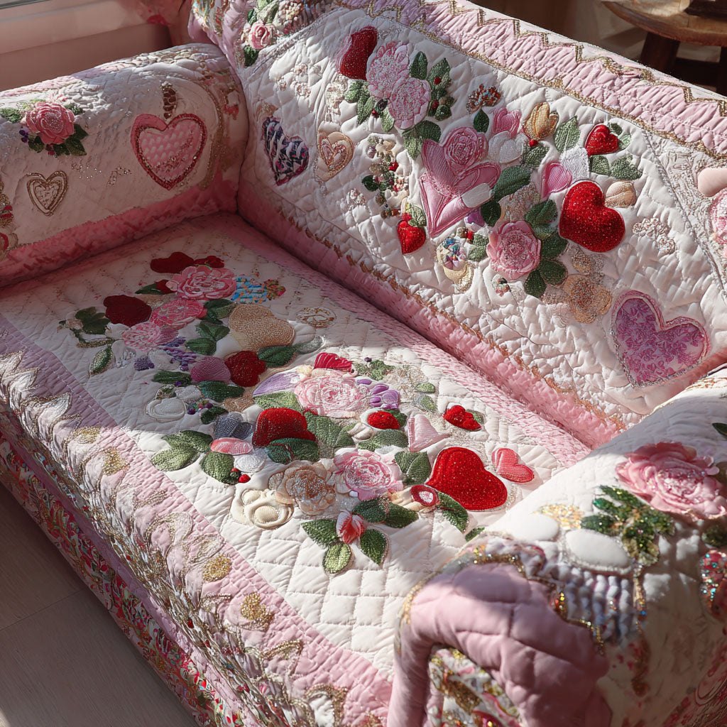 Blossoming Hearts Sofa Cover