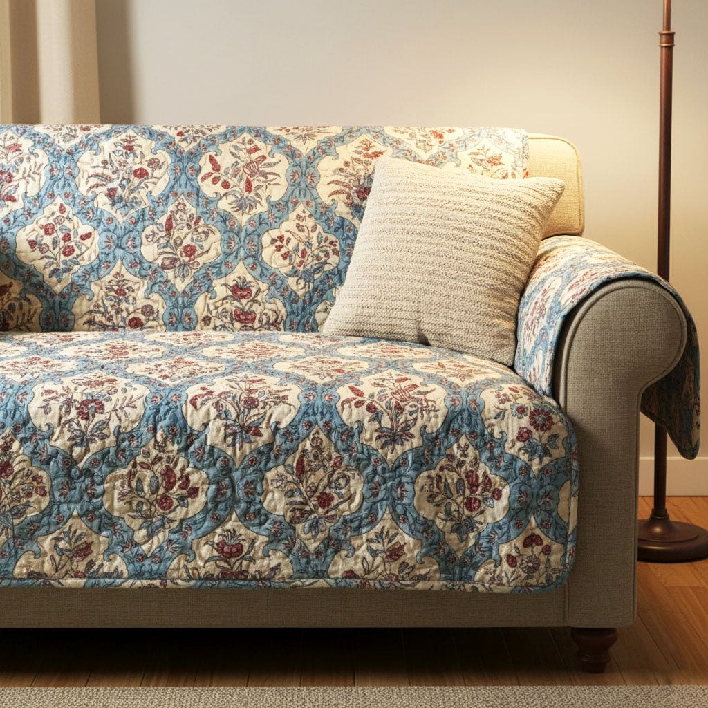 Blue Blossom Sofa Cover