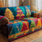 Blue Festive Tree Sofa Cover
