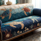 Sea Turtle on the Deep Blue Reef Sofa Cover
