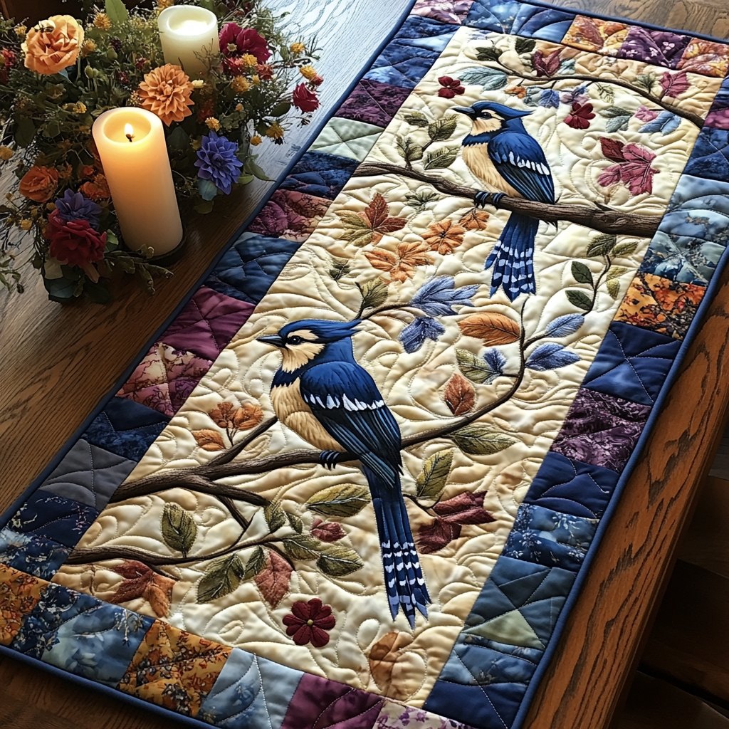 Blue Jay Beauty Table Runner