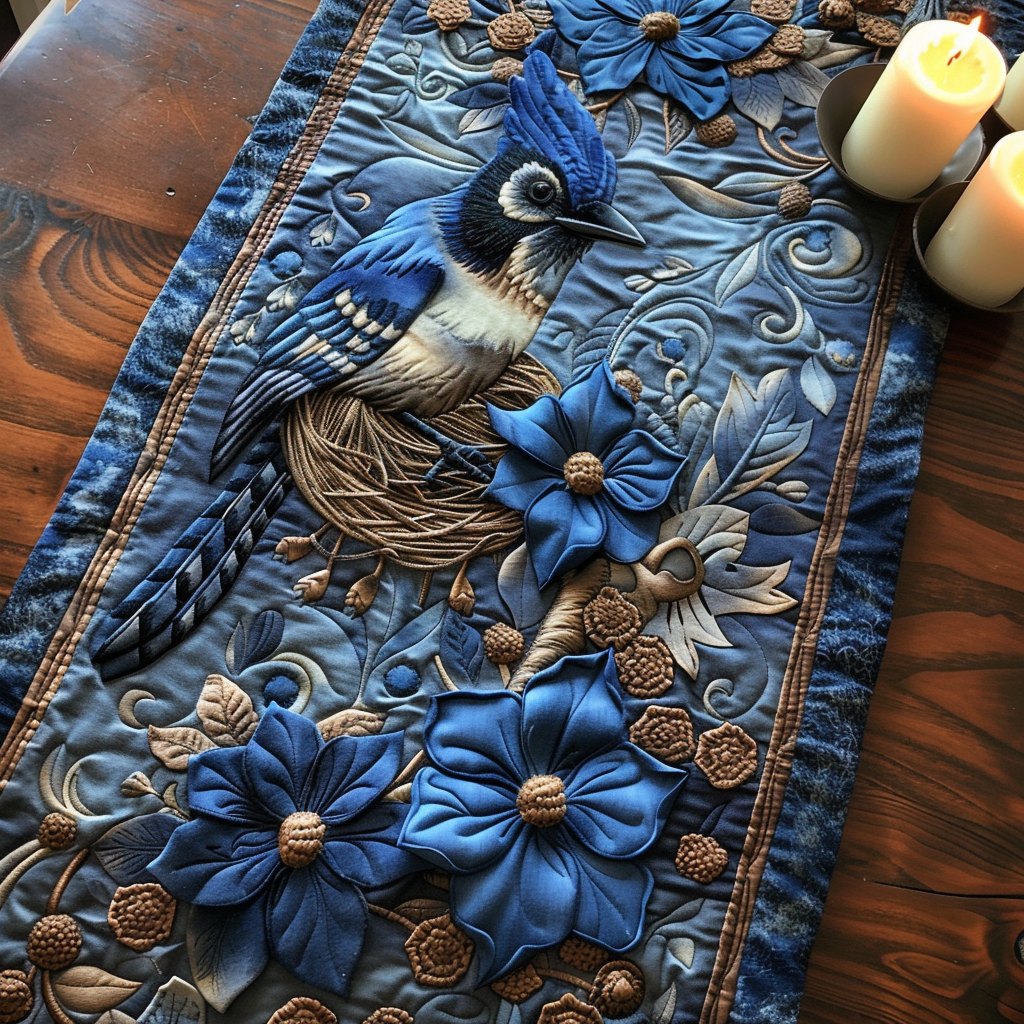 Blue Jewel Table Runner