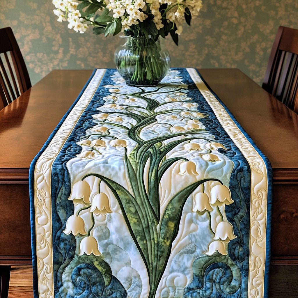 Blue Lily Elegance Table Runner