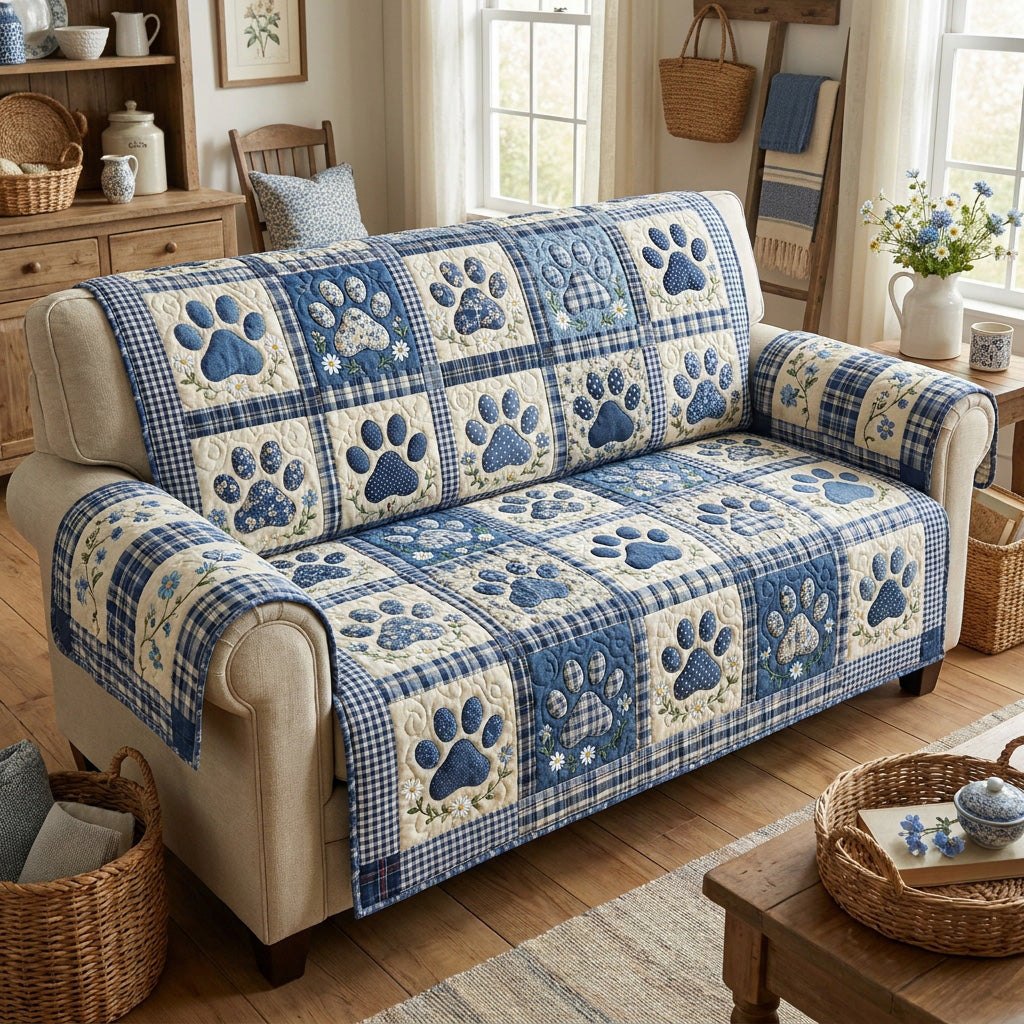 Blue Meadow Sofa Cover