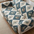 Blue Patch Bloom Sofa Cover