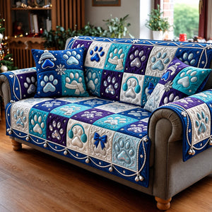 Blue Paw Sofa Cover - Made to Order