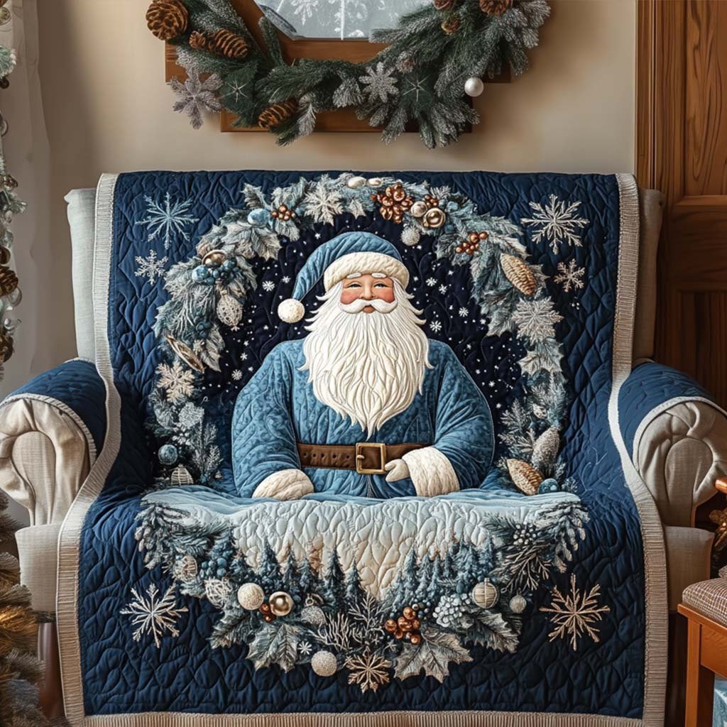 Blue Santa Night Sofa Cover
