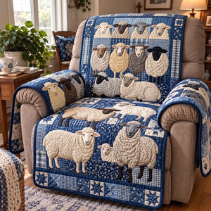 Blue Sheep Sofa Cover - Made to Order