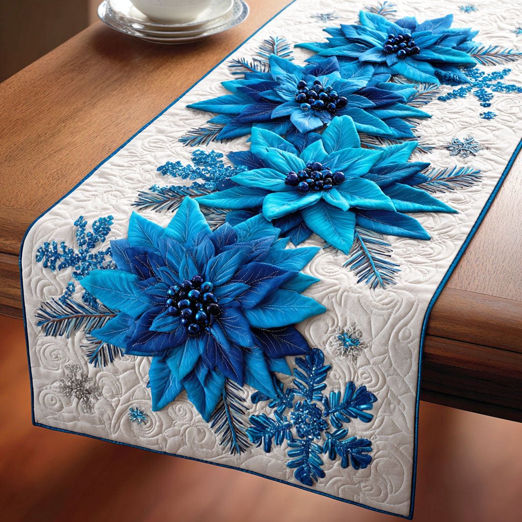 Blue Winter Charm Table Runner