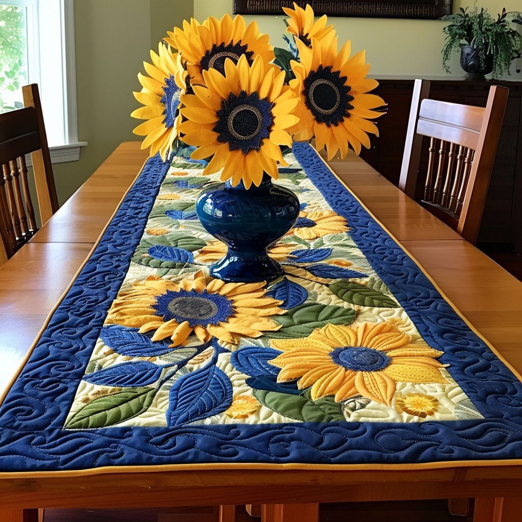 Blue Horizon Sunflower Table Runner