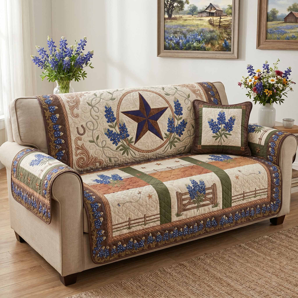 Bluebonnet Star Sofa Cover