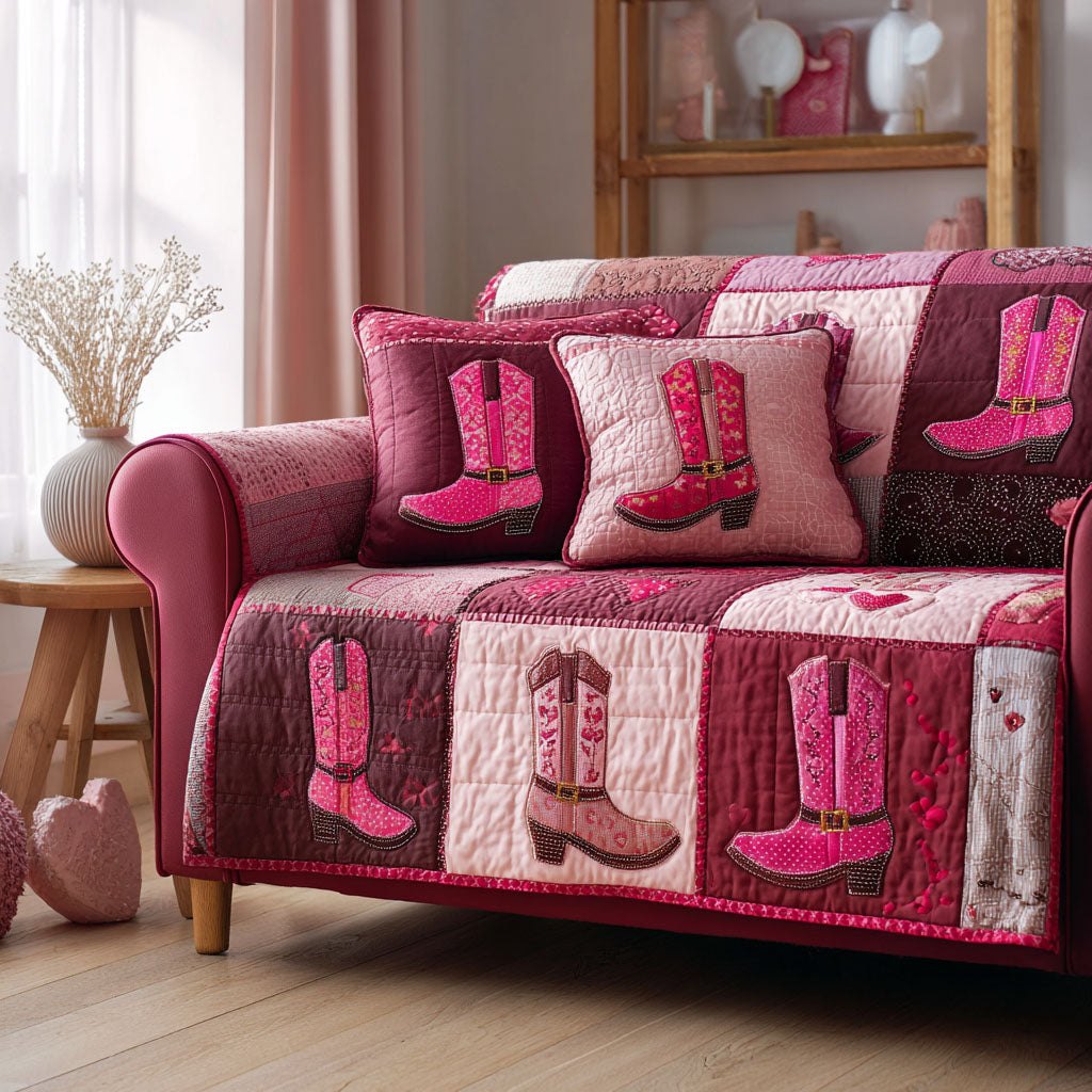 Blush Boots Sofa Cover