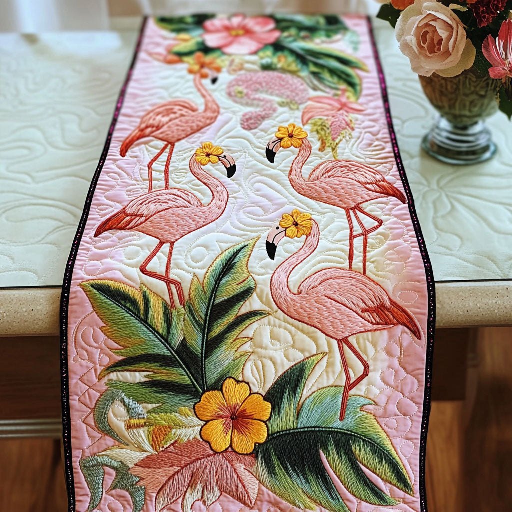 Blush Flamingo Garden Table Runner