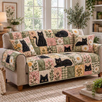 Blush Floral Cats Sofa Cover