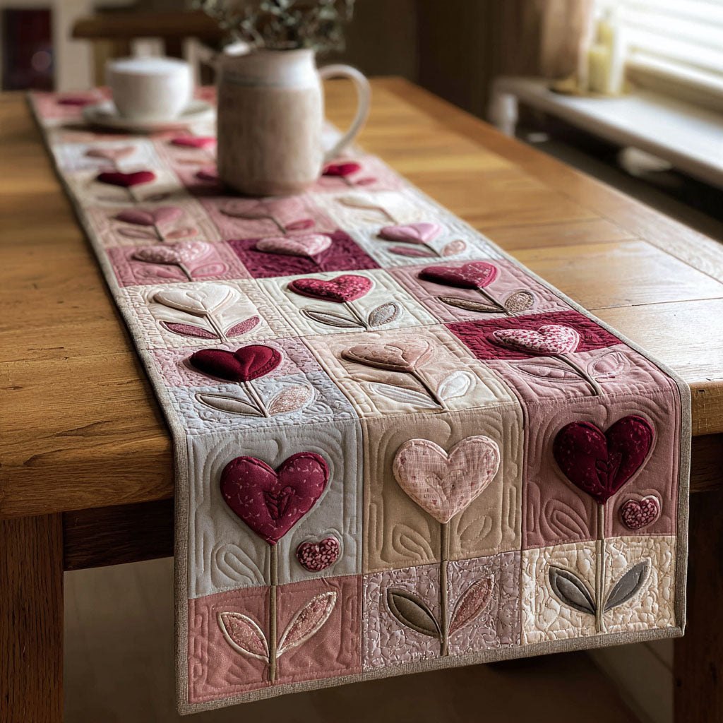 Blush Heart Table Runner