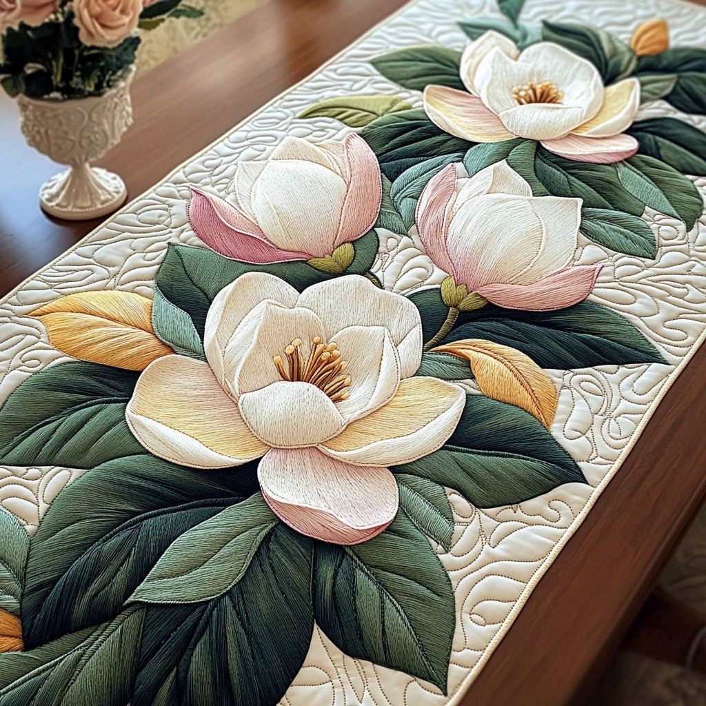 Blush Magnolia Whisper Table Runner