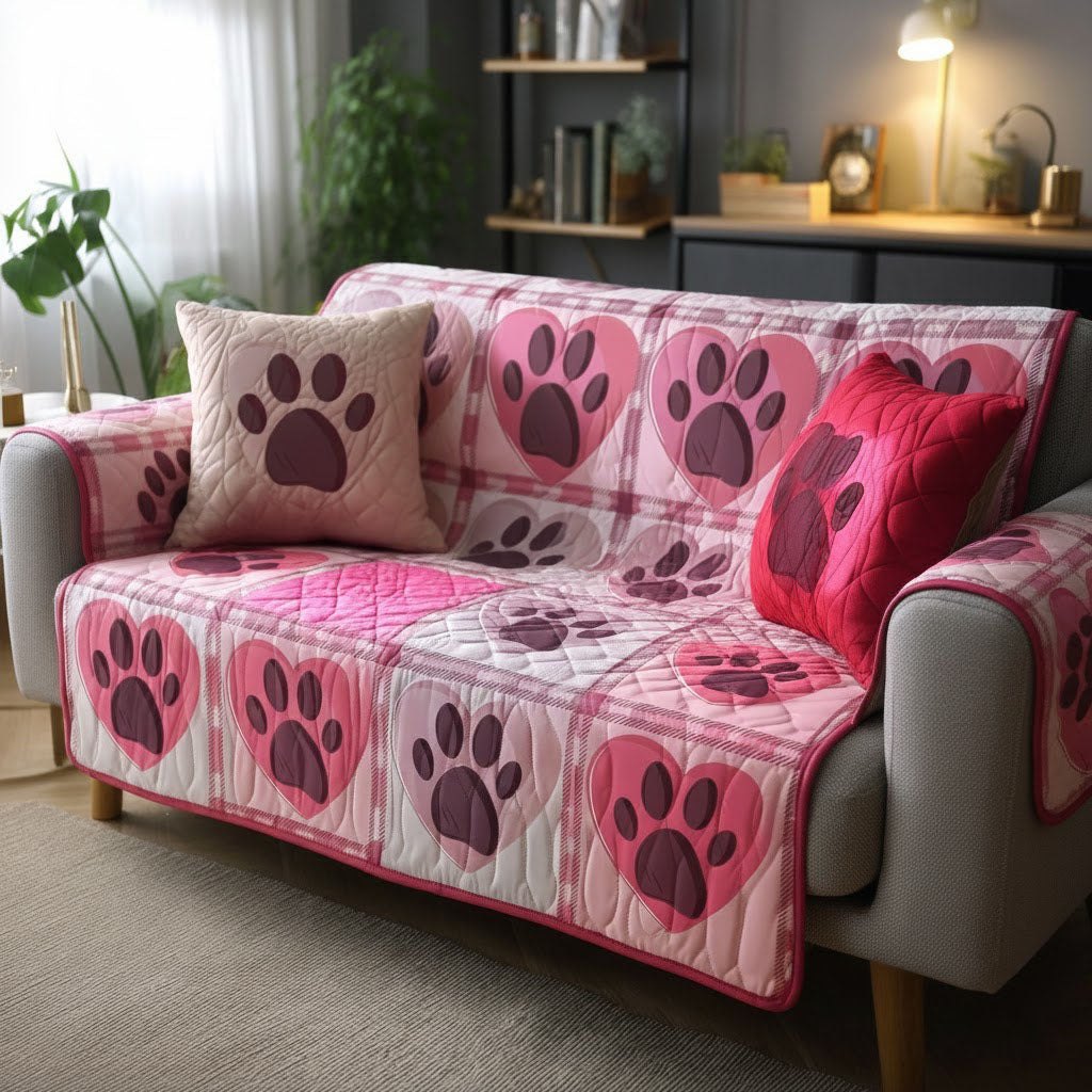 Blush Pawscape Sofa Cover