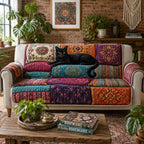 Bohemian Midnight Panther Sofa Cover