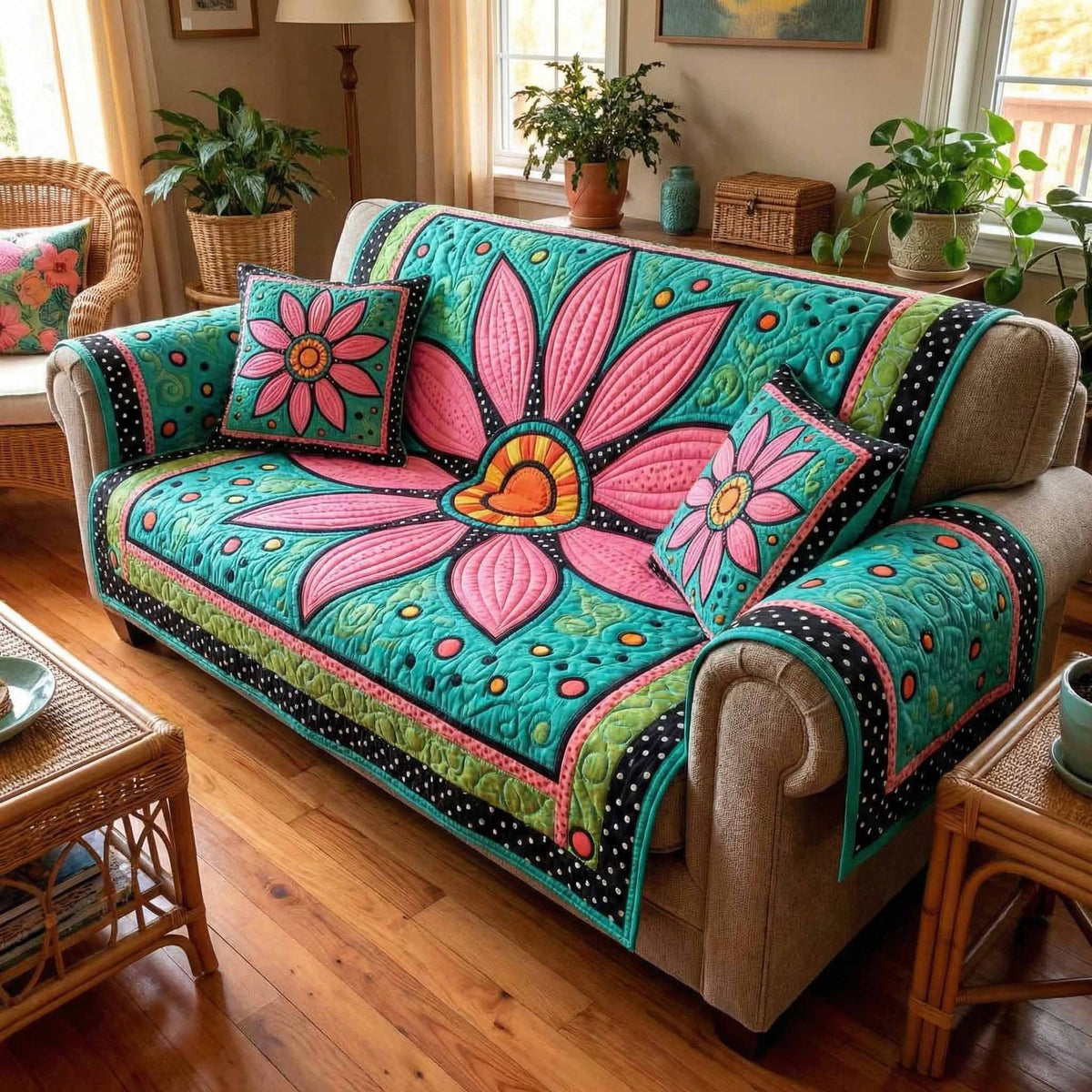 Boho Flower Sofa Cover