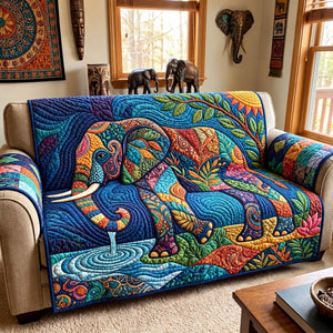 Boho River Elephant Sofa Cover - Made to Order