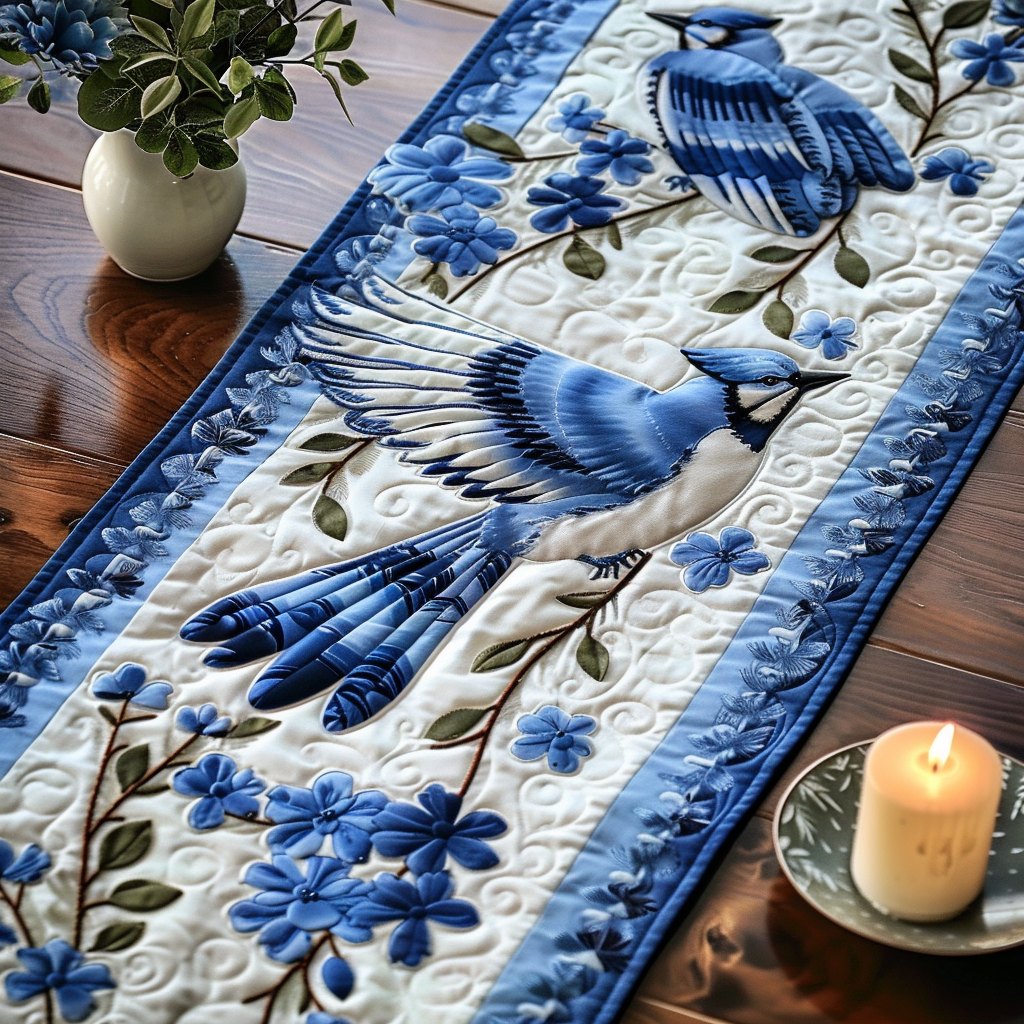 Bold Blue Wings Table Runner
