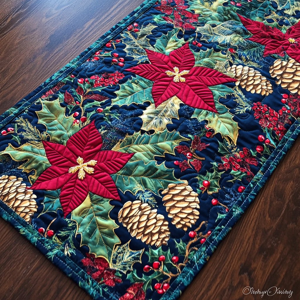 Bold Poinsettia Beauty Table Runner