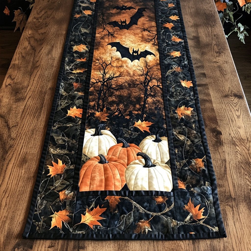 Boo Bat Pumpkin Table Runner