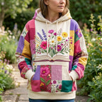 Wildflower Open Book hoodie, all-over print