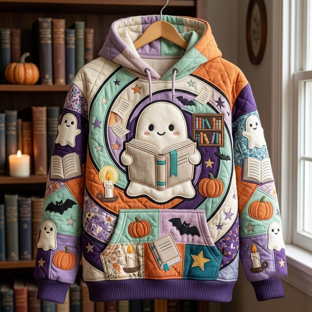 Reading Ghost Pumpkin Bats hoodie, all-over print