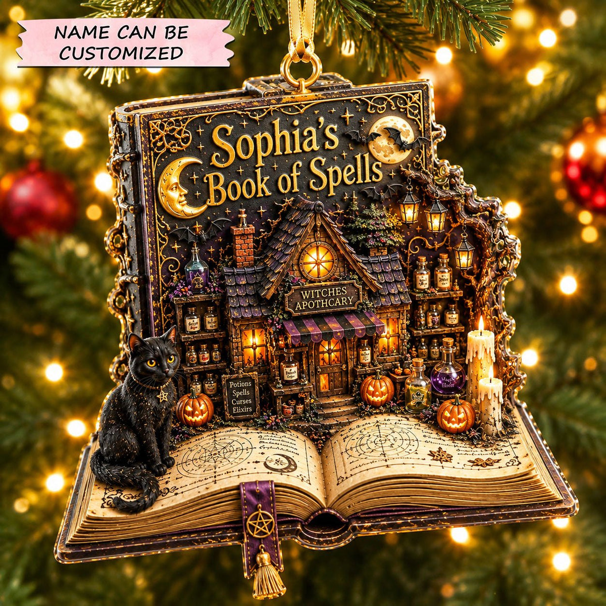 Book of Spells Christmas Ornament