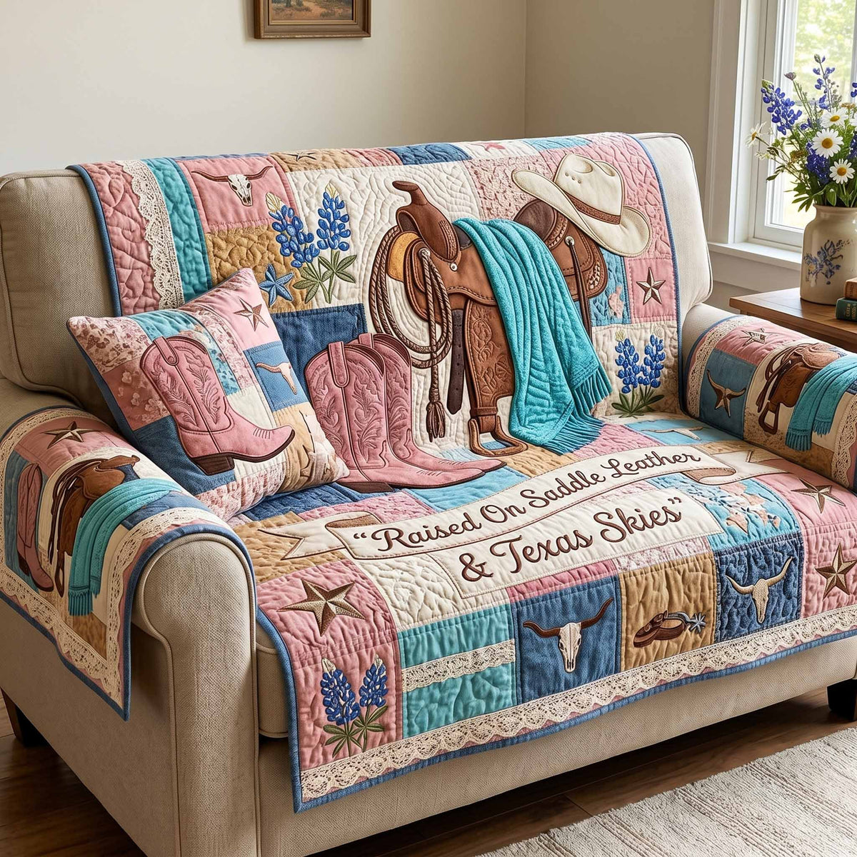 Boots and Skies Sofa Cover