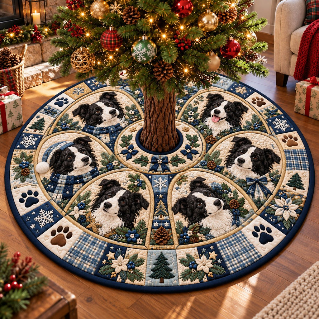 Border Collie Christmas Memories Christmas Tree Skirt