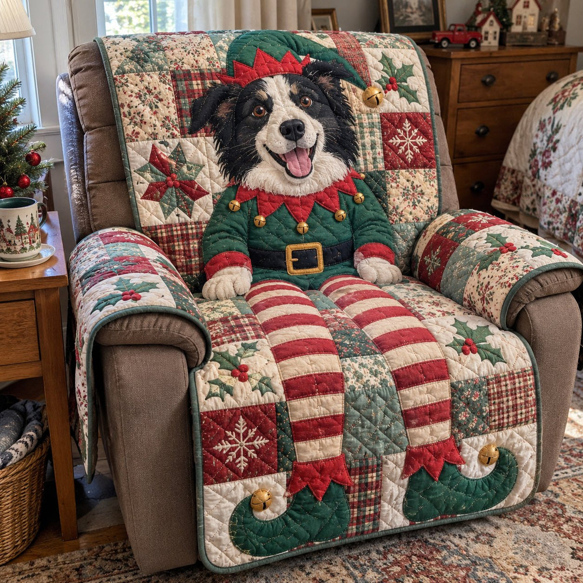Border Collie Elf Sofa Cover