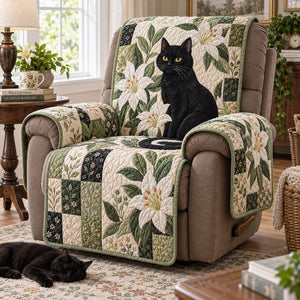 Botanical Black Cat Sofa Cover - Made to Order