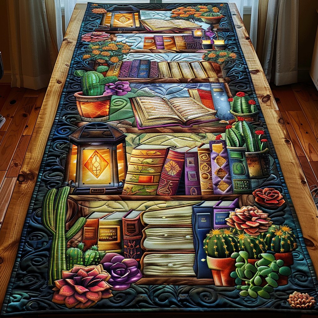 Botanical Bookshelf Table Runner