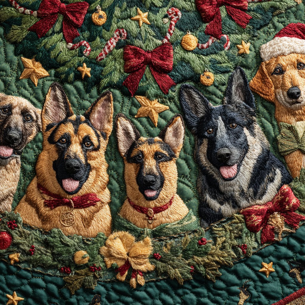Brave German Shepherd Christmas Tree Skirt