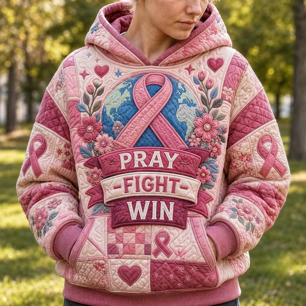 Brave Pink hoodie, all-over print