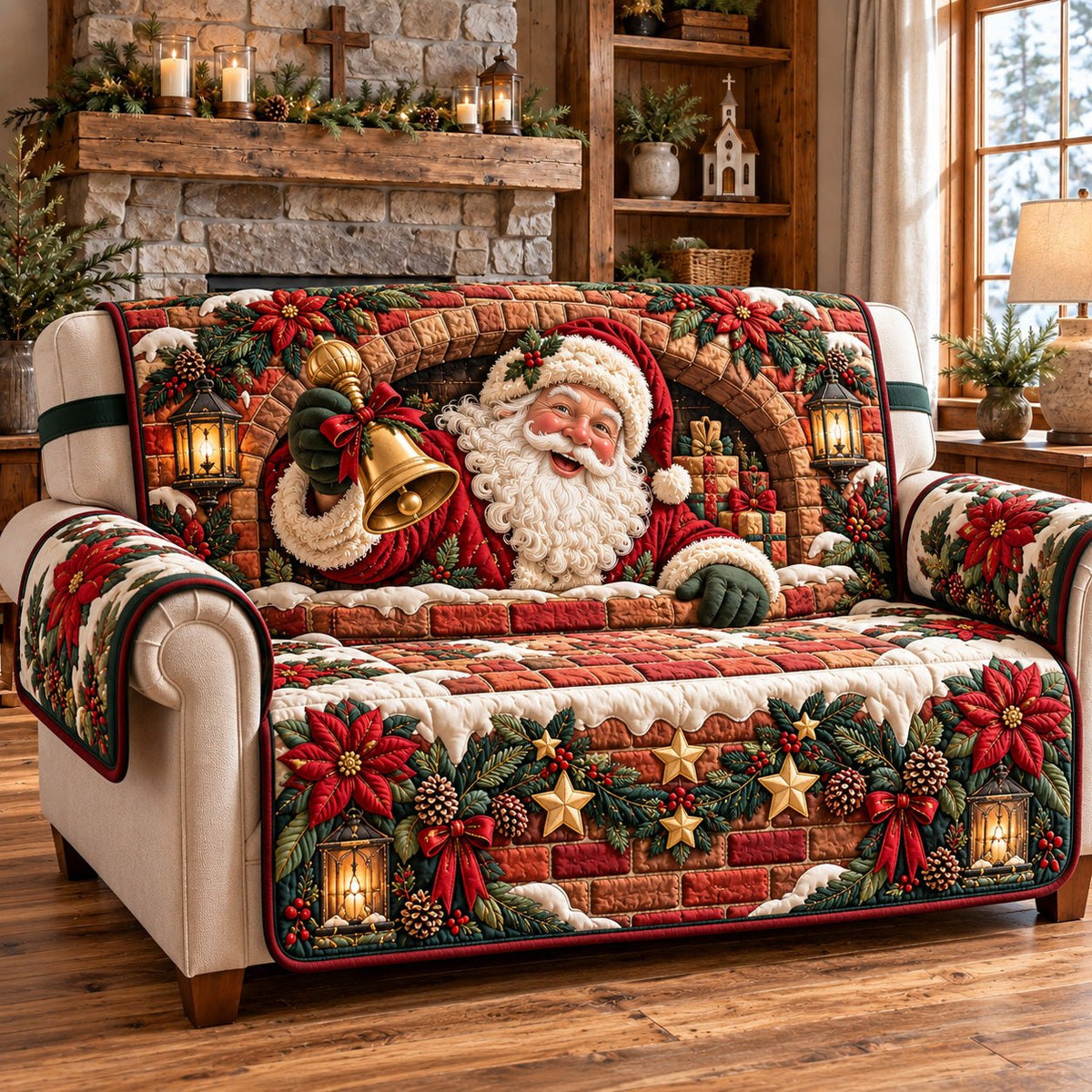 Brick Arch Santa Sofa Cover