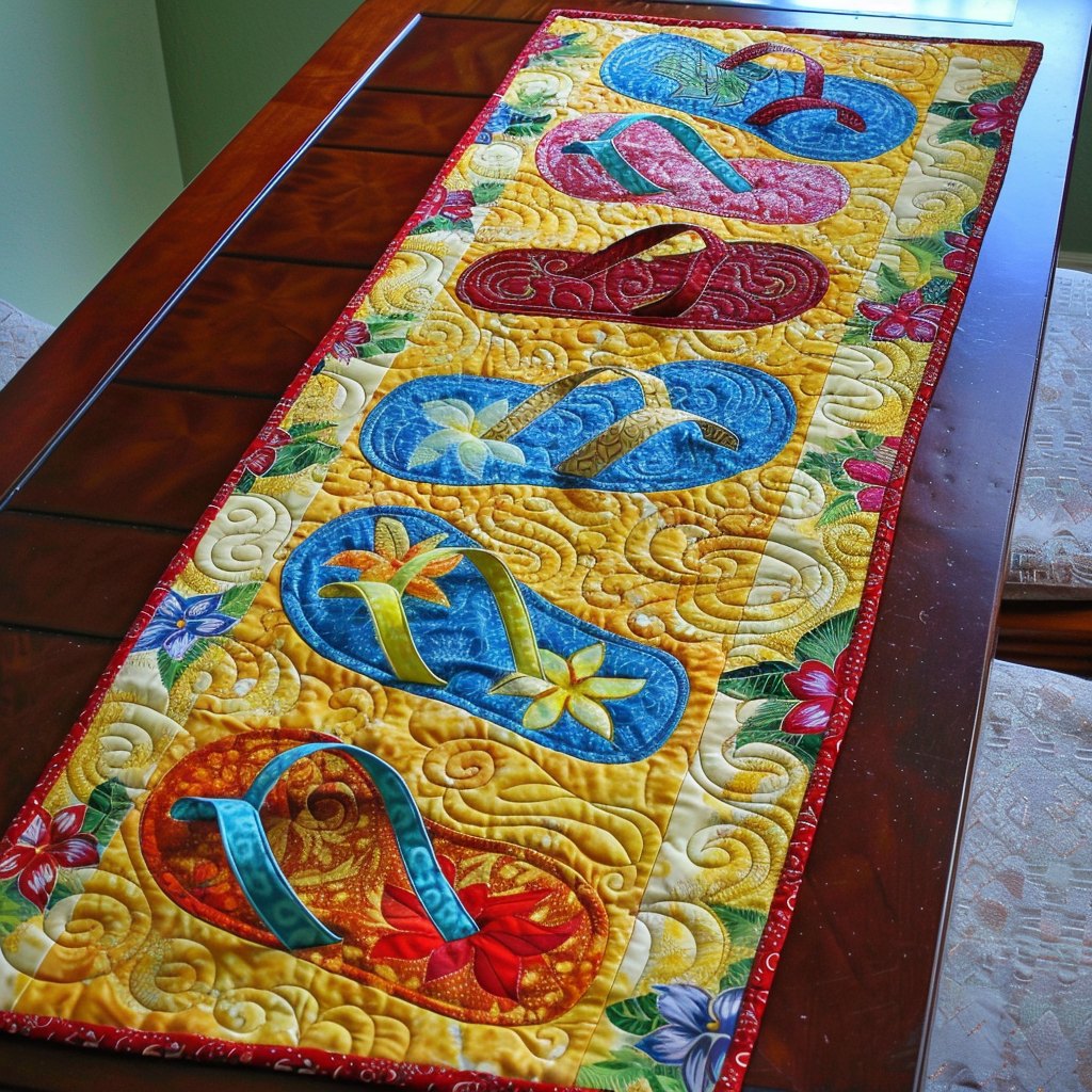 Bright Flip Flop Getaway Table Runner
