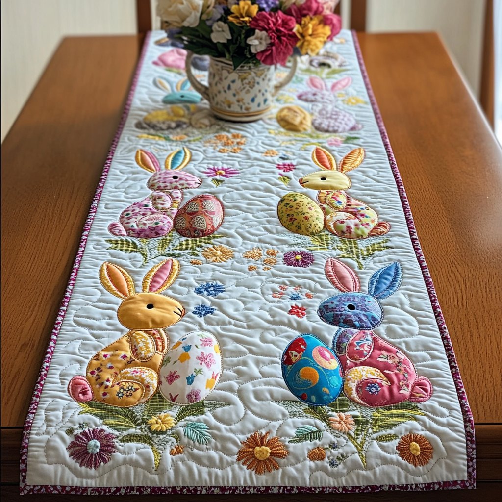 Bunny Easter Joy Table Runner