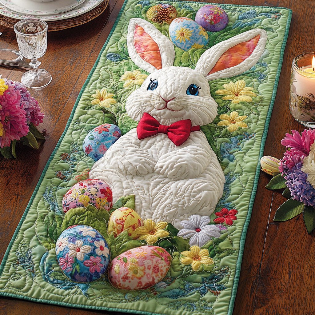 Bunny Green Haven Table Runner