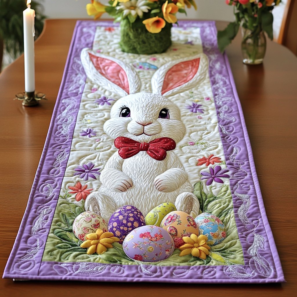 Bunny Purple Haven Table Runner
