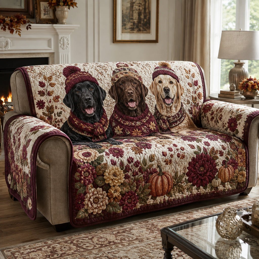 Burgundy Labrador Retriever Sofa Cover