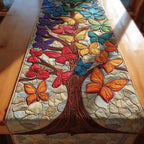 Butterfly Tree in Orange and Red Table Runner