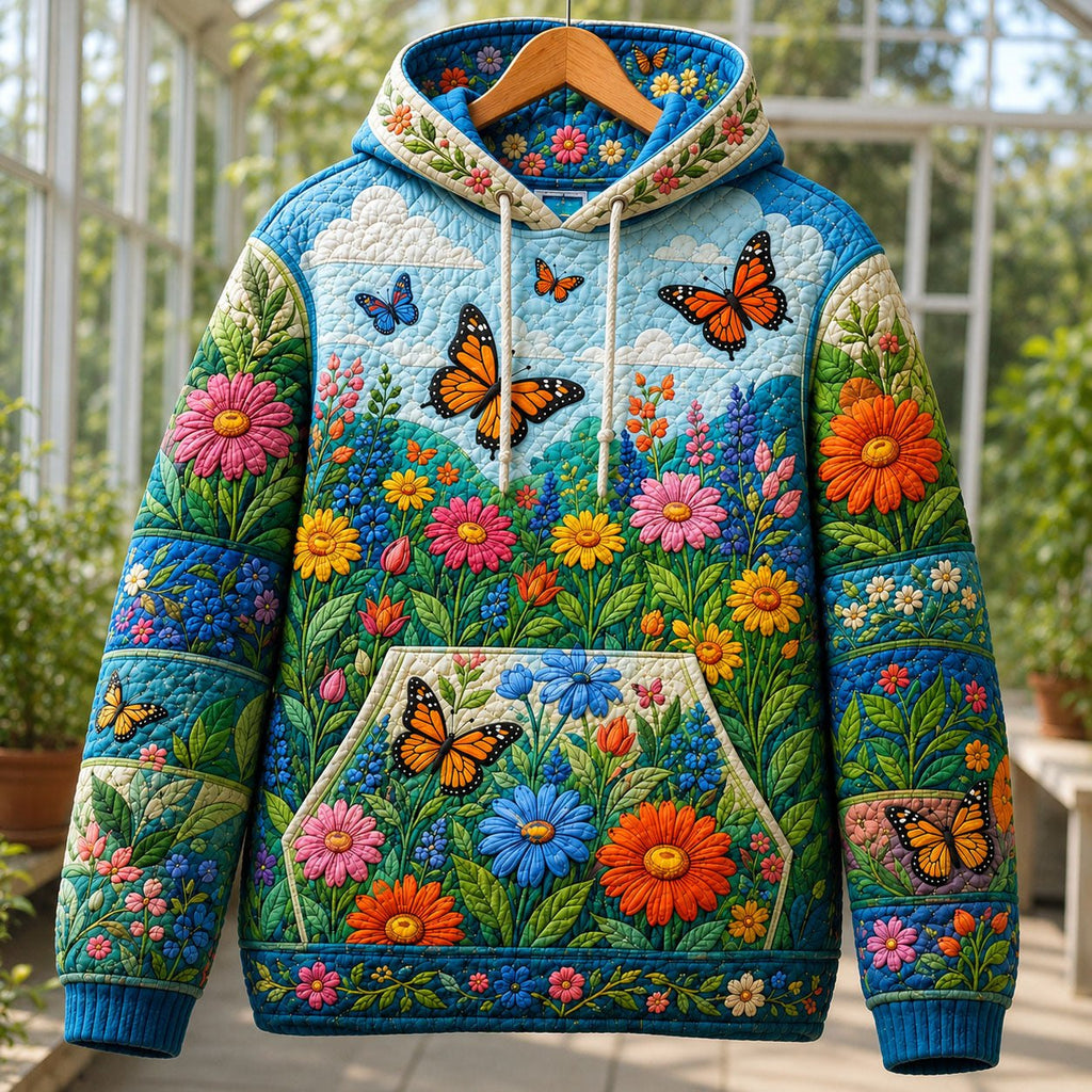 Butterfly Flower Garden hoodie, all-over print