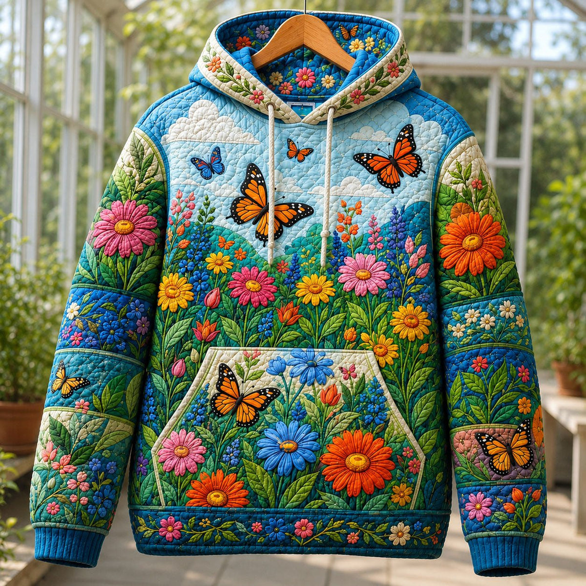Butterfly Flower Garden hoodie, all-over print