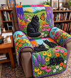 Butterfly Garden Black Cats Sofa Cover