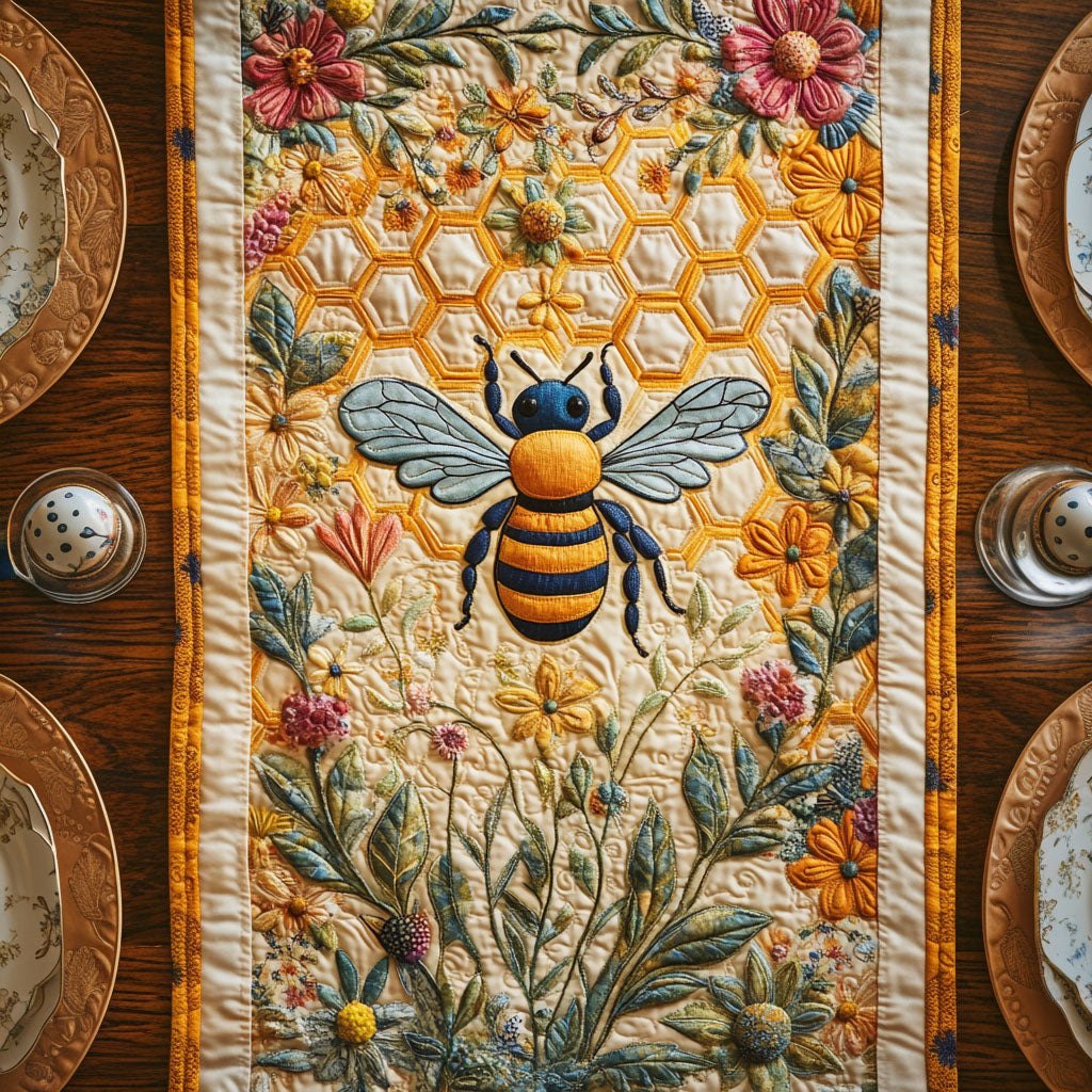 Buzzing Blossom Path Table Runner