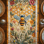 Buzzing Blossom Path Table Runner